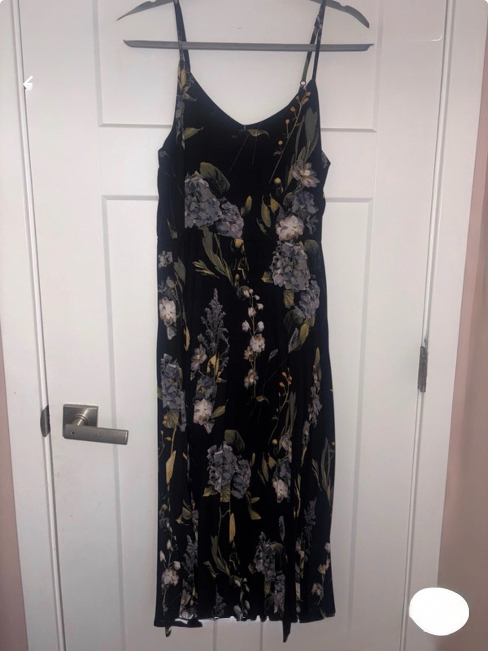 A New Day Black Floral Slip Midi Dress